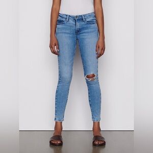 Frame Jeans Le Skinny de Jeanne Degradable in Handcrafted Destruct 30